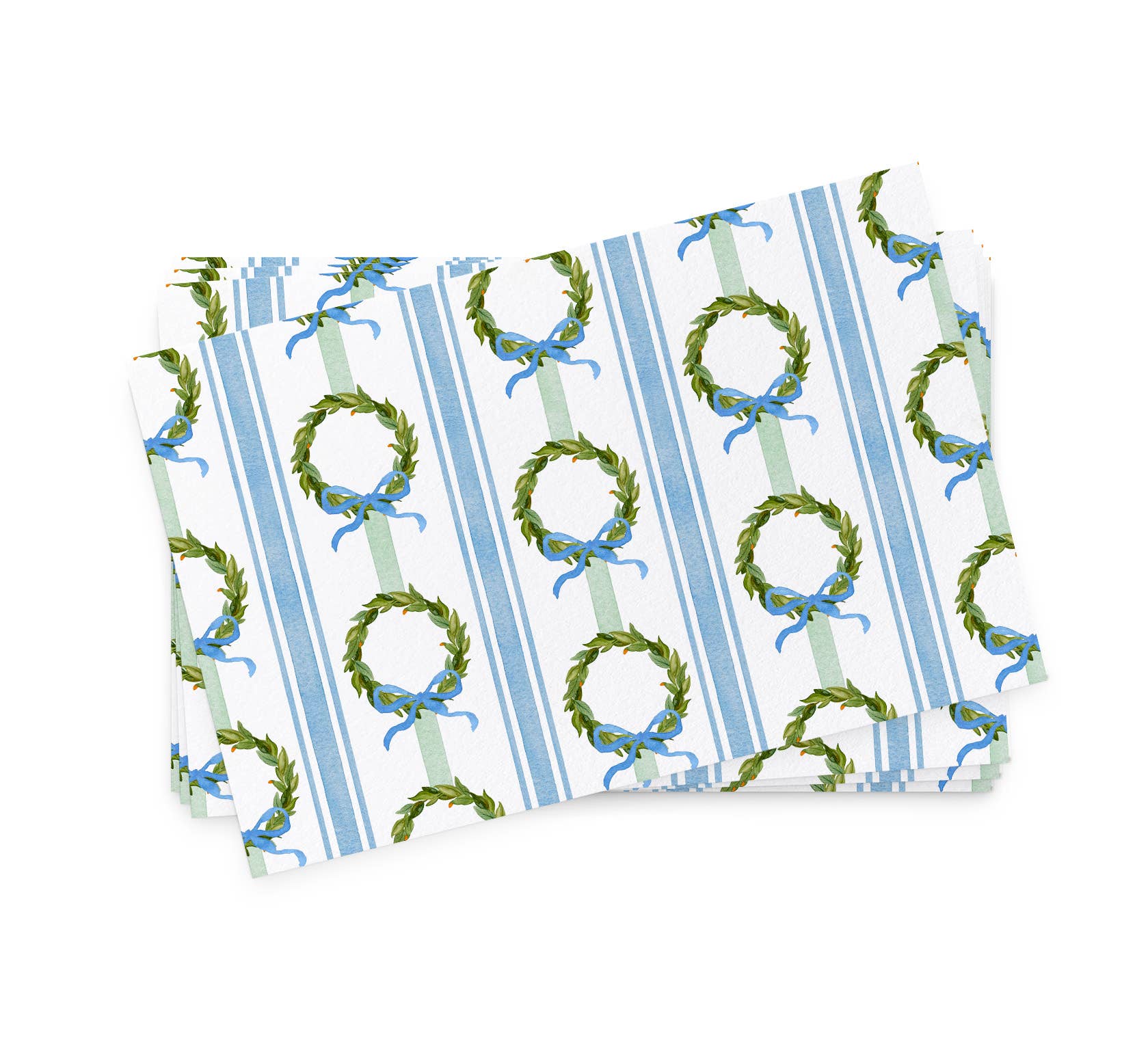 Ellen Davis Creative - Wholesale Wegwerpplacemat - Placemats van papier met gestreepte krans | Set van 242