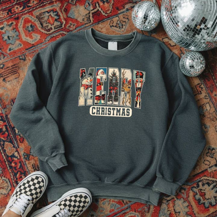 H+P Wholesale - Wholesale Graphic Sweatshirt - Women's - Christmas Icons Graphic Sweatshirt0
