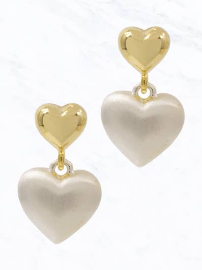 Pendientes de Corazón Colgante Bicolor para venta al por mayor de Suzie Q USA