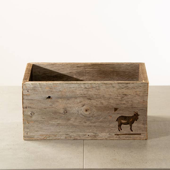 Love Reclaimed - Vente Jardinière - Jardinière/caisse de rangement en bois récupéré - Chèvre
