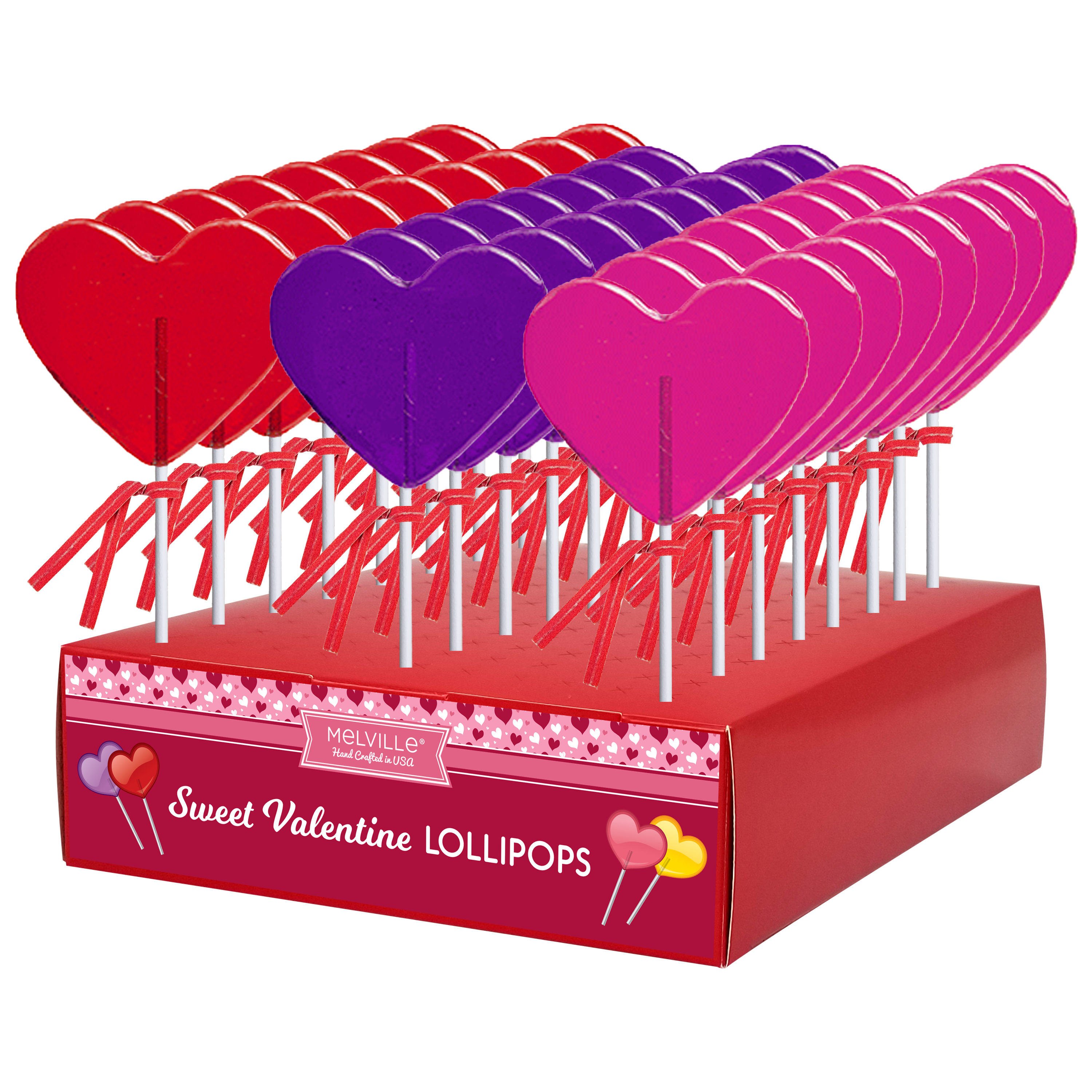 Melville Candy Company - Wholesale Lollipop - Classic Heart Lollipops - Assorted0