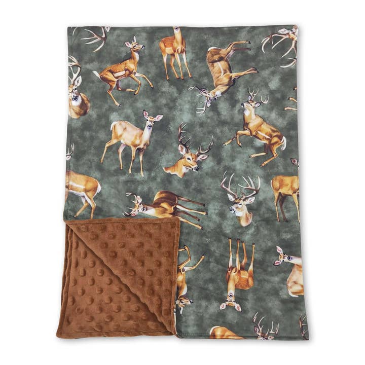 Yawoo Garments - Wholesale Bedding Blanket - Kids & Baby - Brown polka dots deer hunting baby blankets