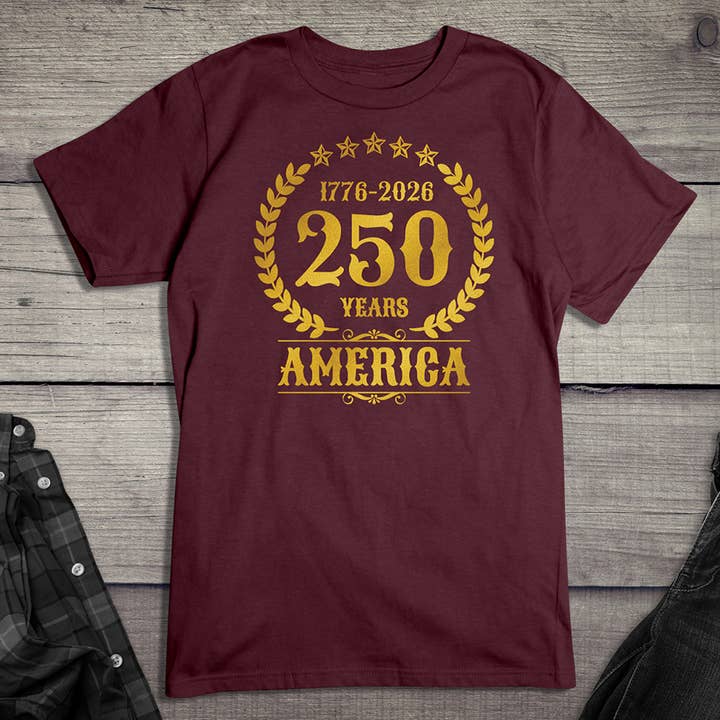 250 Years America Gold T-Shirt for wholesale by Artopia