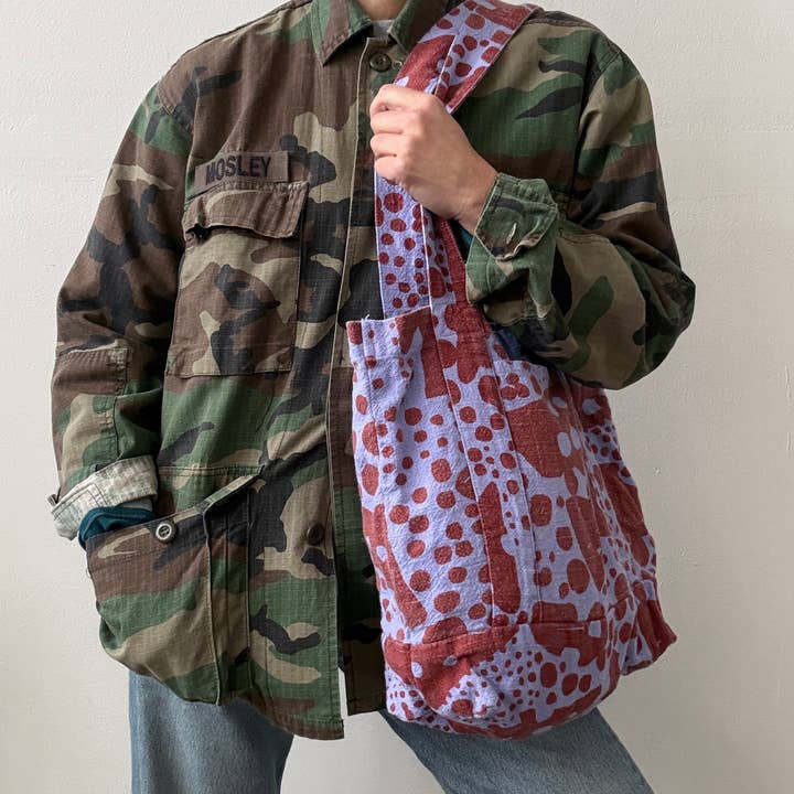 The Medium Sloppy Tote - Dottie - Brick - Lilac Pop for wholesale by Jenny Pennywood