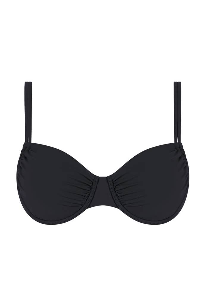 MrMiss Design Studio - Venta al por mayor Parte superior de bañador - Mujer - Chlamys Varia Top de bikini reductor con doble tirante-Negro