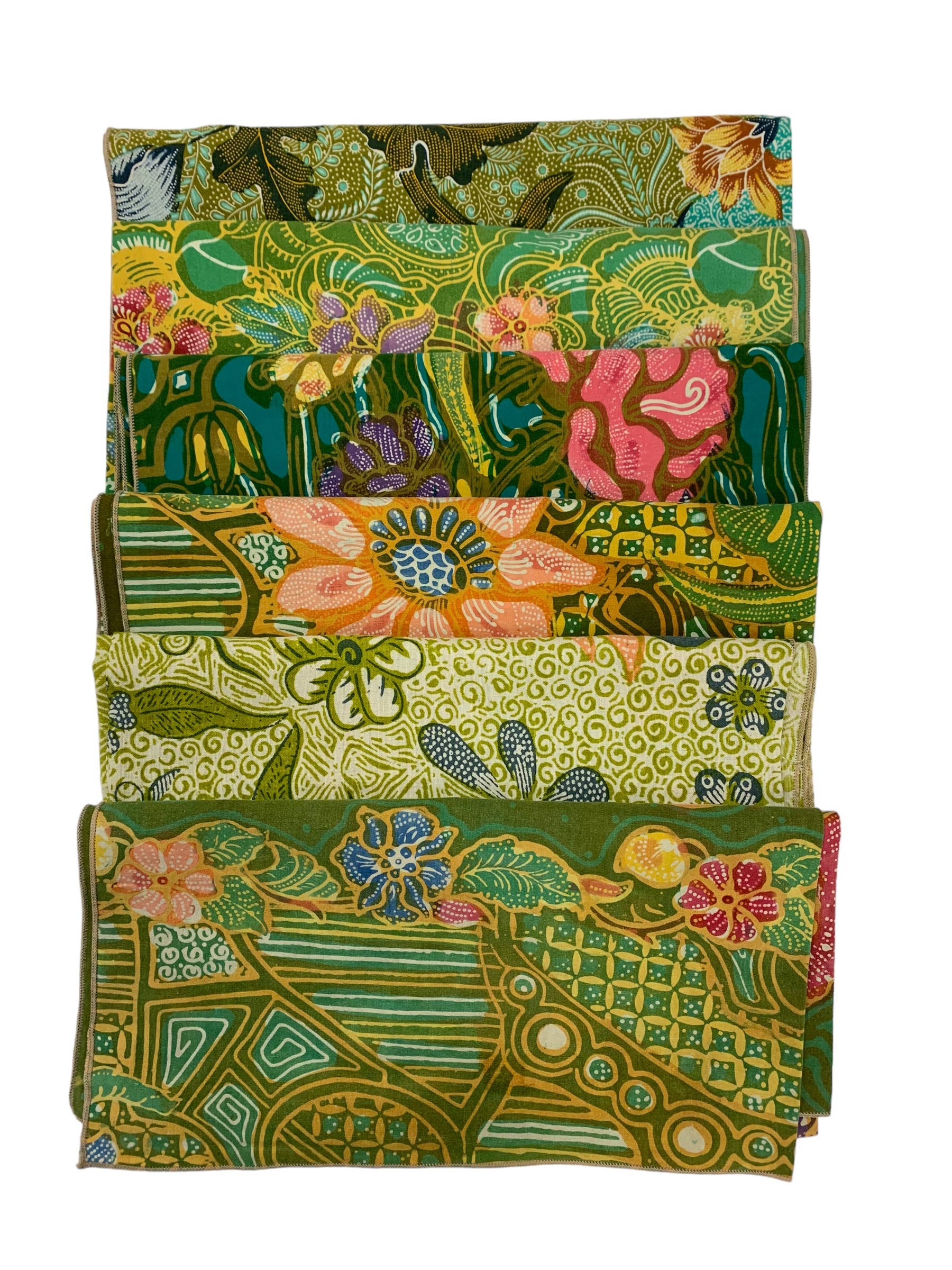 Asia West – wholesale Dinner & cloth napkin – Napkins-blue, green, orange, natural, pink & purple (set/6) 1