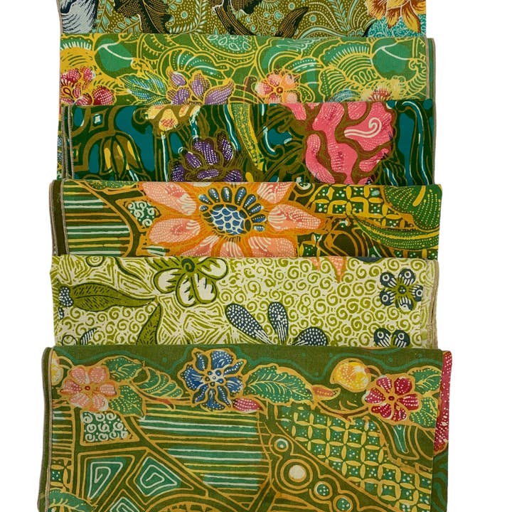 Asia West – wholesale Dinner & cloth napkin – Napkins-blue, green, orange, natural, pink & purple (set/6) 1