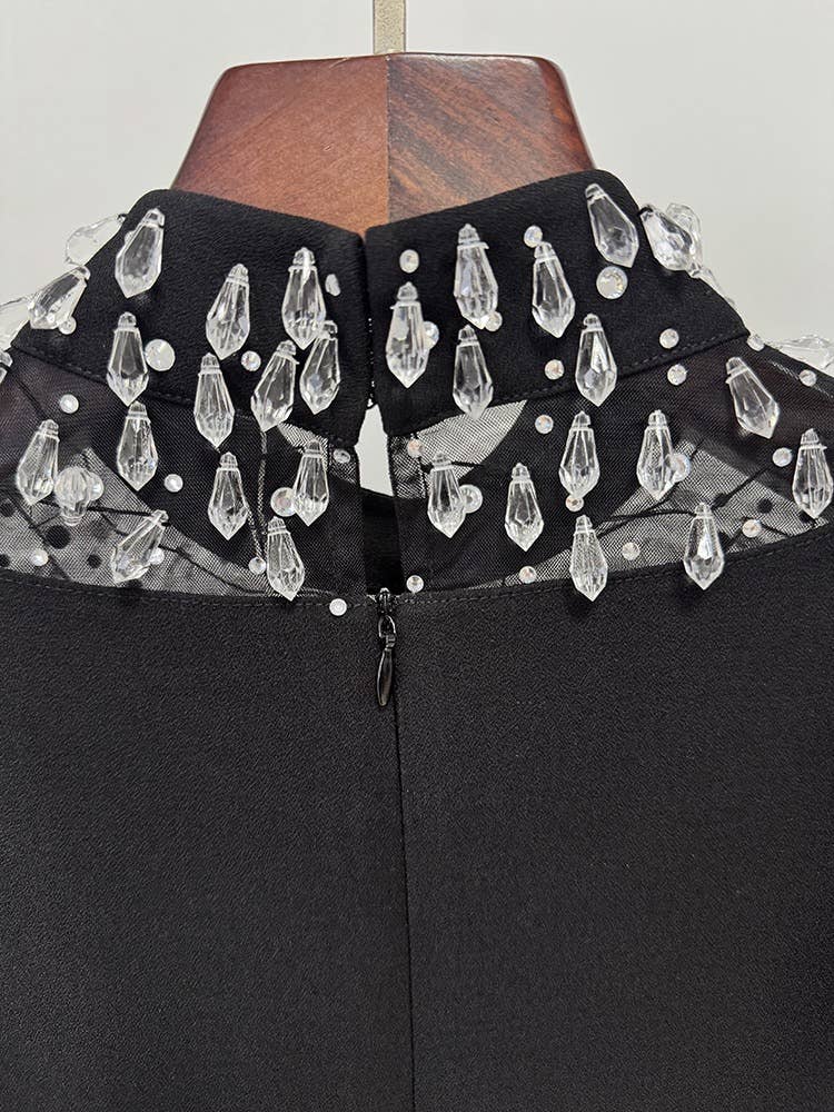 Negro Vestido de noche largo de lujo con pedrería a mano DR860Y 2026 de venta al por mayor en Faire6