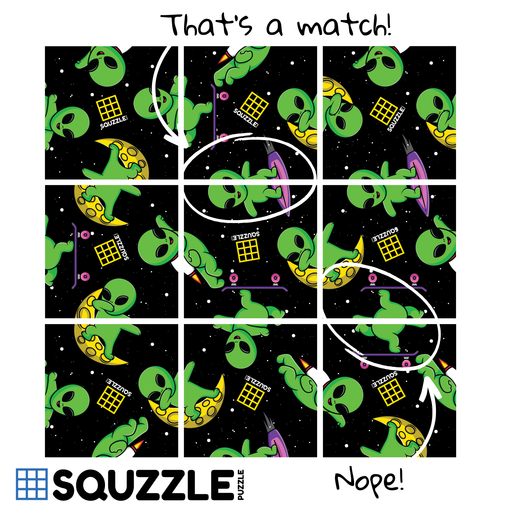 Fun Squared Games - Wholesale Puzzle - Kids - Aliens Squzzle Puzzle1