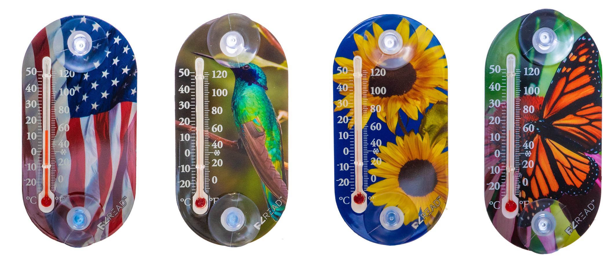 Headwind Consumer Products - Wholesale Thermometer - 12pc Mixed 3.5" Suction Cup Thermomter Asst0