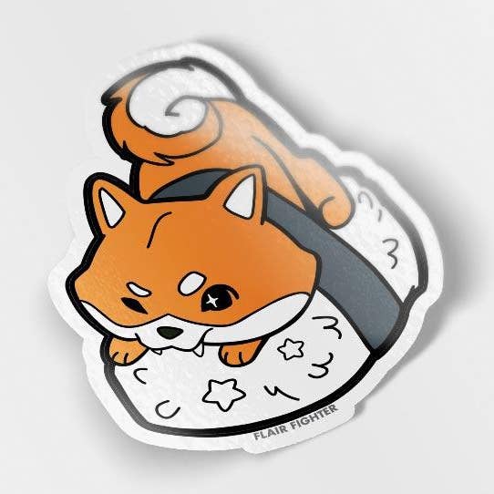 Roter Shiba Inu Sushi Vinyl-Aufkleber, Vatertagsgeschenk für den Großhandel von Flair Fighter