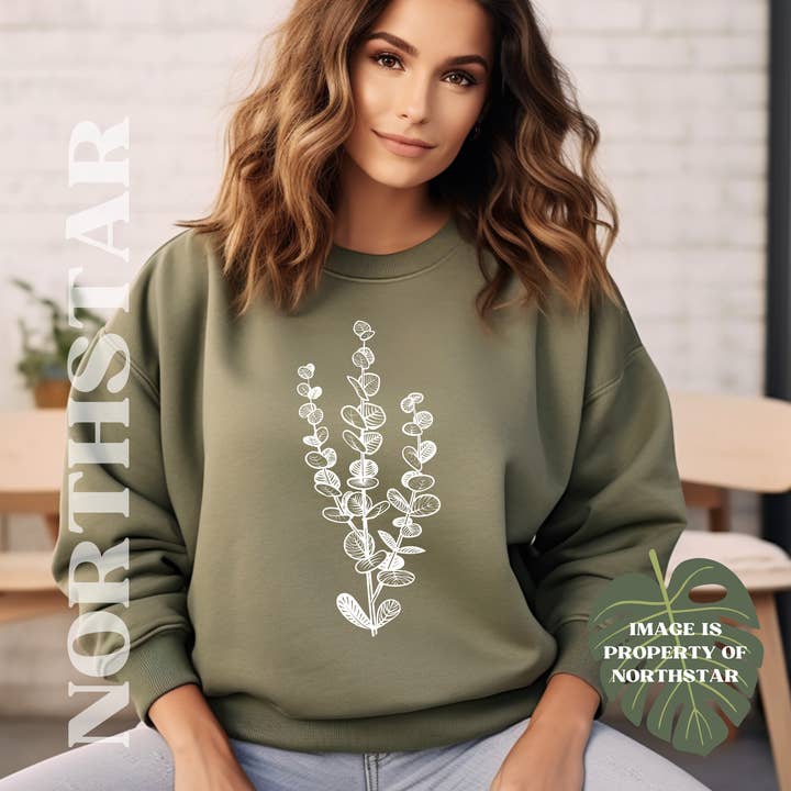 Minimalist Boho Eucalyptus Sweatshirt for wholesale by Northstar