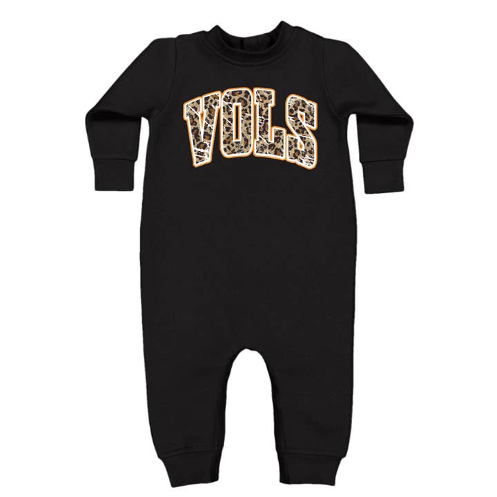 Vols Leopard Print Infant Fleece Bodysuit | Cozy Game Day One-Piece for wholesale by Pressed in Chaos
