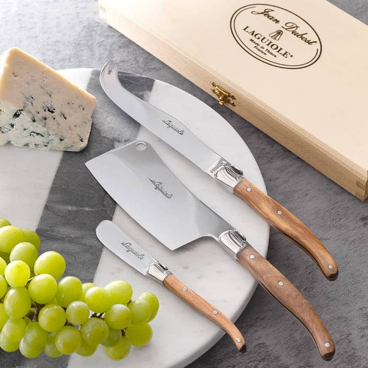 IWA Wine Accessories - Wholesale Cheese Spreader - Laguiole Cheese Knives Olivewood Set of 3 #364911