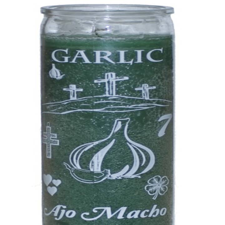 7 Day Green Garlic Ajo Macho Candle for wholesale by Thee Herbal Blessing