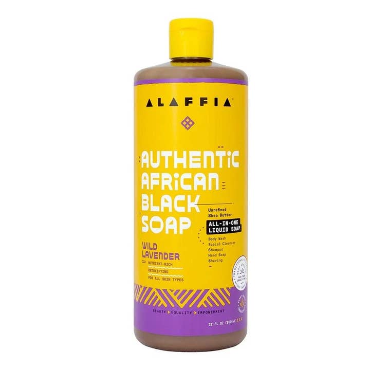 Authentic African Black Soap Wild Lavender Soap 32 fl. oz. for wholesale by Alaffia