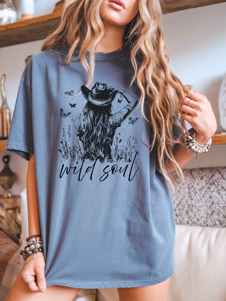 Wild Soul Heavy Weight Tee for wholesale by Blonde Ambition Apparel & Designs