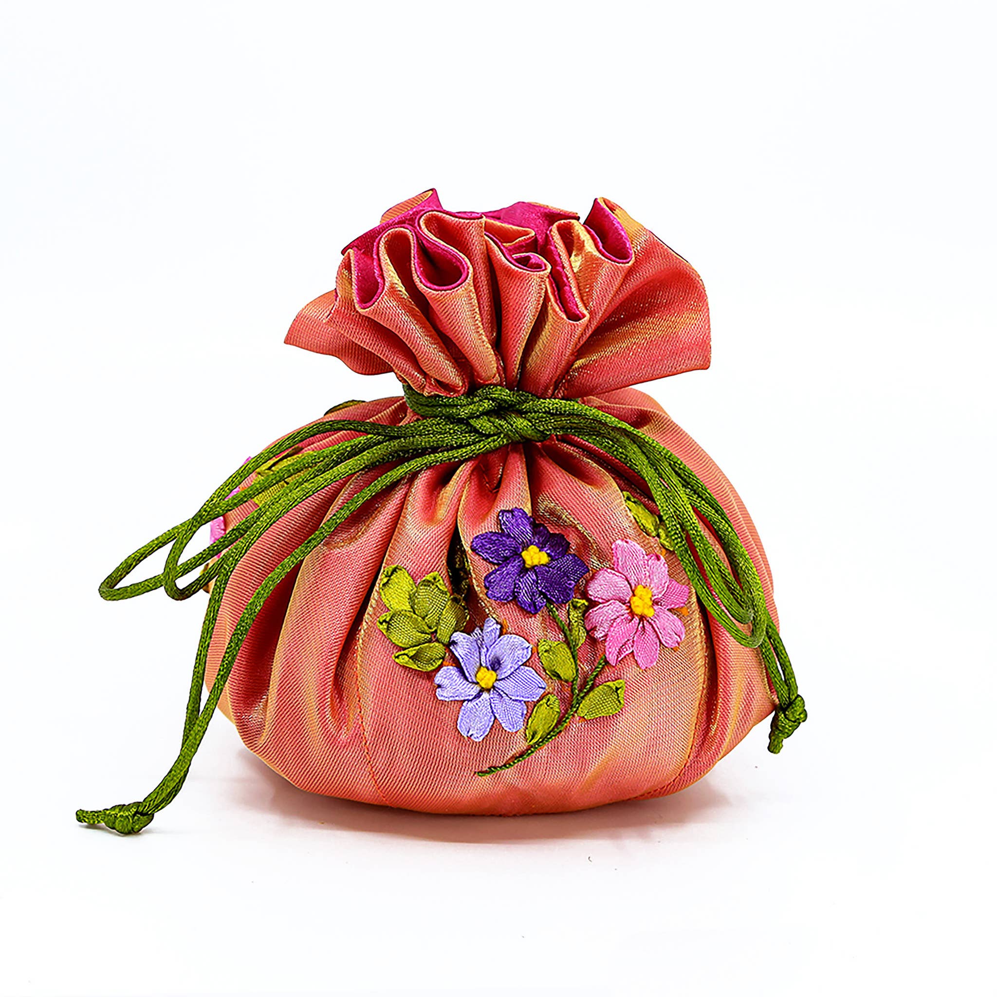 Cathayana - Venta al por mayor Bolso pequeño - Mujer - Bolsa de joyería con flores de cinta bordadas a mano3