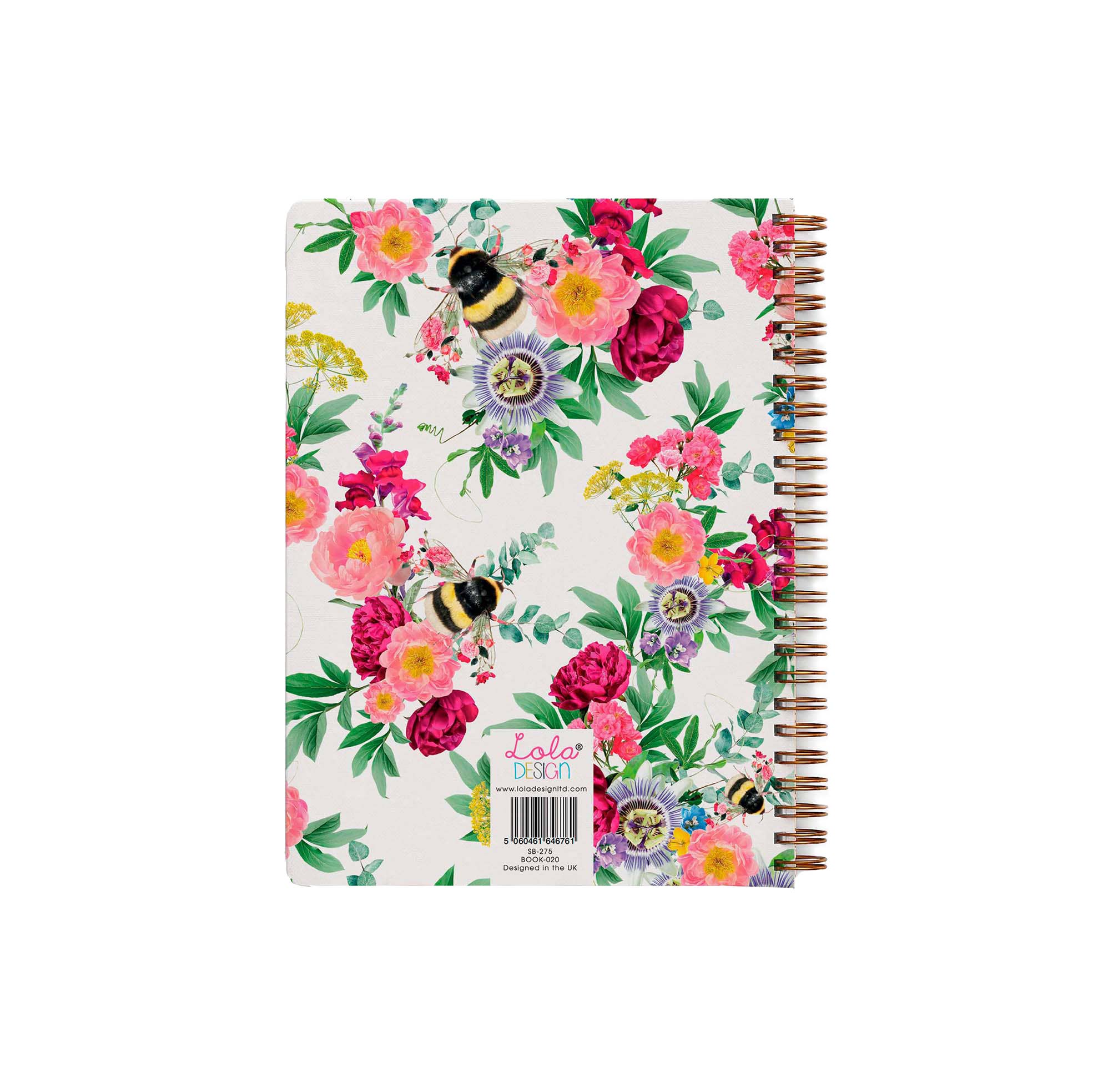 Lola Design Ltd - Wholesale Notebook - Wiro Bound Bee Luxury Organiser Notebook3