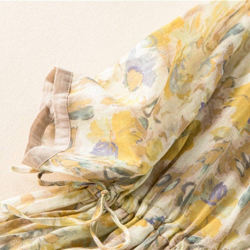 UZ Wholesale Store - Wholesale Dress - Women's - Linen Dress Mid Length Pleated Loose Organ1