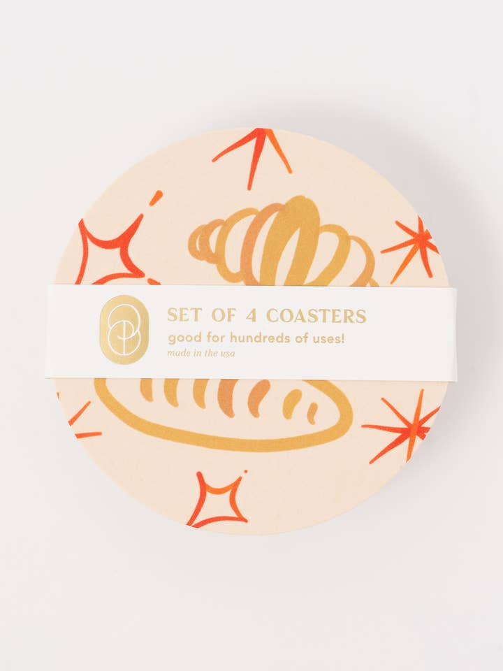 Sottobicchieri Oui Croissants - Set di quattro per la vendita all'ingrosso da parte di One & Only Paper