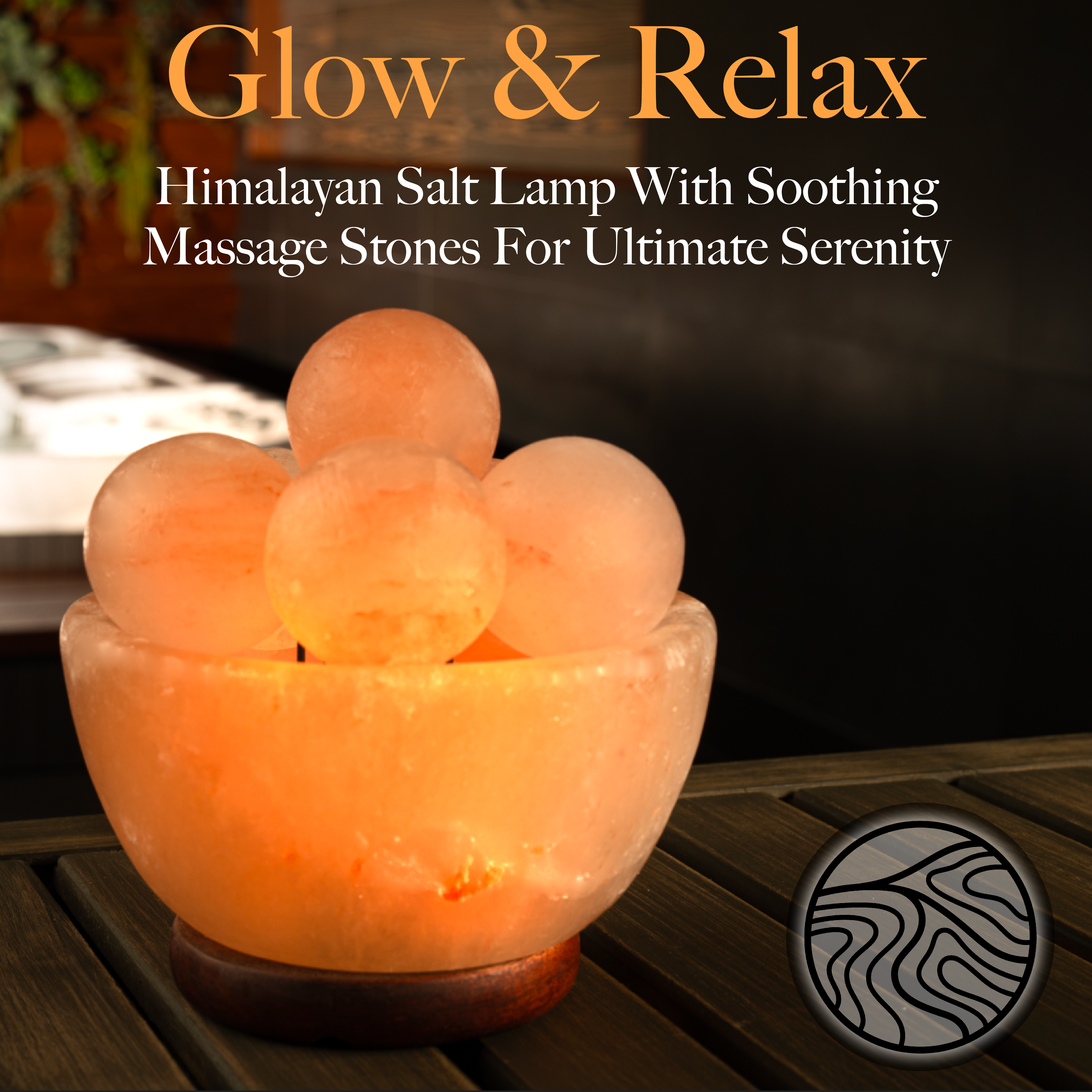 UMAID PRODUCTS - Wholesale Accent/Desk Lamp - Himalayan Salt Massage Bowl Lamp with 6 Massage Balls6