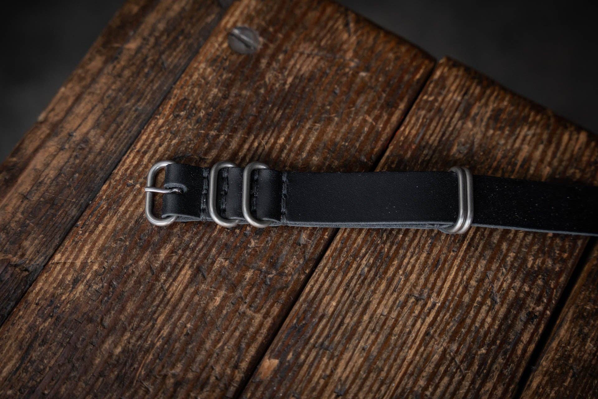 Craft and Lore - Wholesale Watch Band/Strap - Unisex - N.A.T.O. Leather Watch Strap Black1