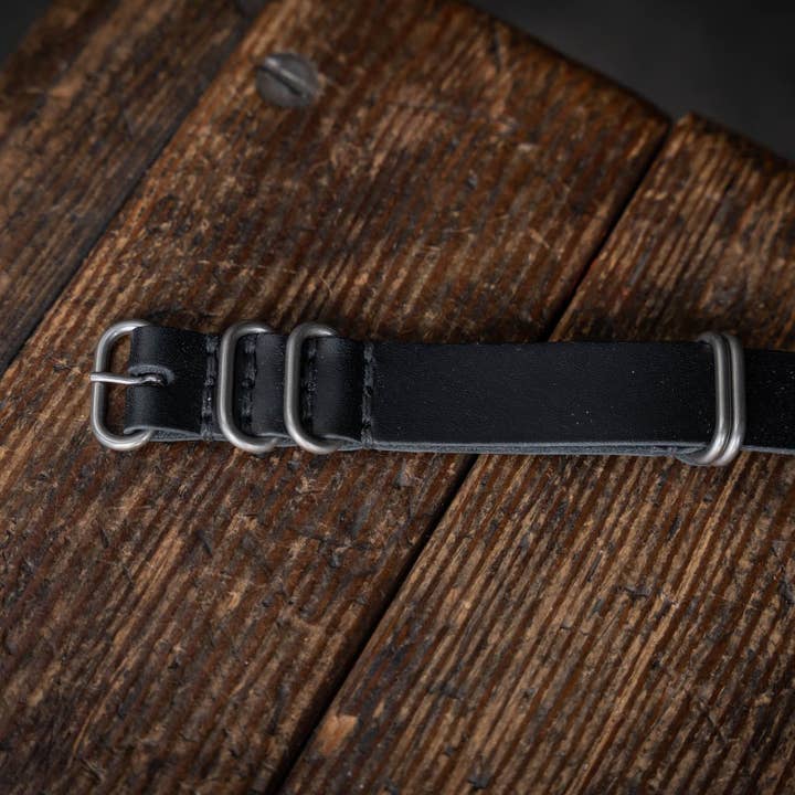 Craft and Lore - Wholesale Watch Band/Strap - Unisex - N.A.T.O. Leather Watch Strap Black1