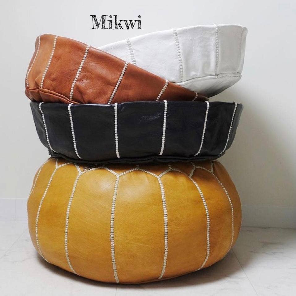 Mikwi - Wholesale Poef - Marokkaanse lederen poef in meerdere kleuren3