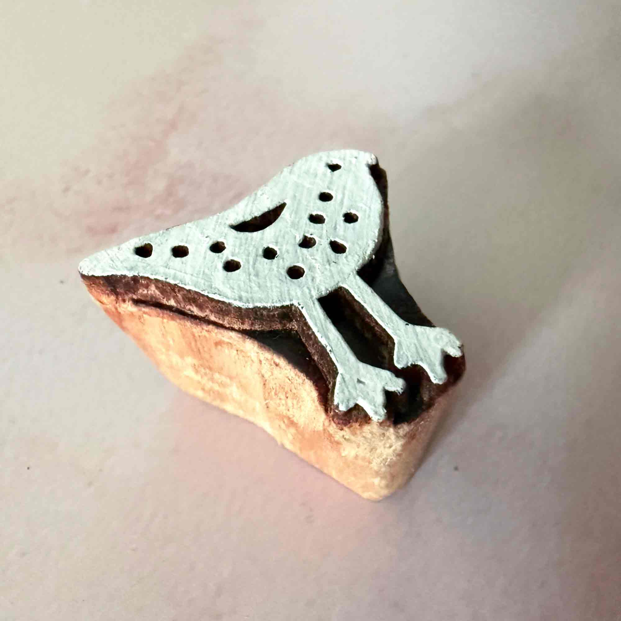 The Natural Paper Company – wholesale Rubber/decorative stamp – Tweet - Indian Wood Block Stamp | Retro Bird Wooden Stamp1