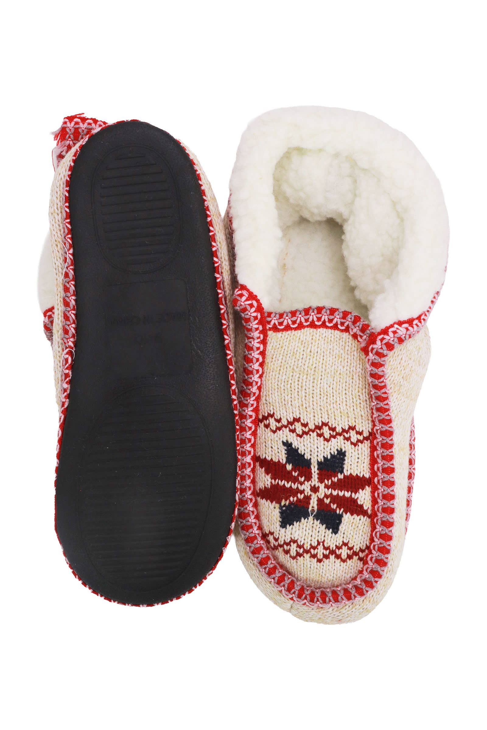 ASSORTITI Pantofole Mocassino Foderate in Pile con Fiocchi di Neve Intessuti in vendita all'ingrosso su Faire6