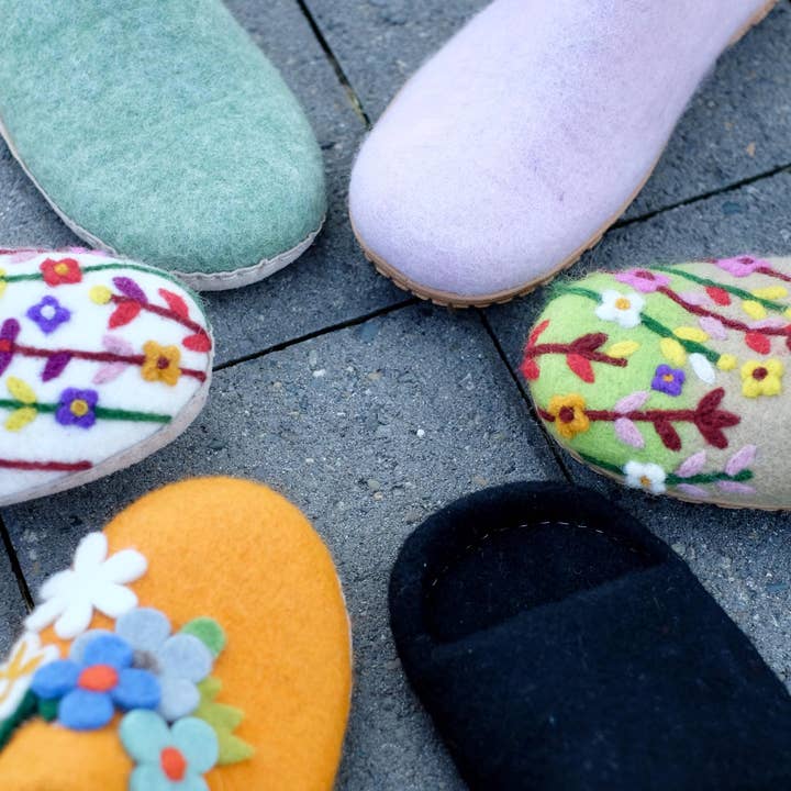 Fuzzy cove - Wholesale Slippers - Women's - Luxury Organic Merino Wool Slipper Slides | Women | Eco-Friendly Warmth, or Leather Foot Sole, Arch Support Home Cozy Comfort Gift9