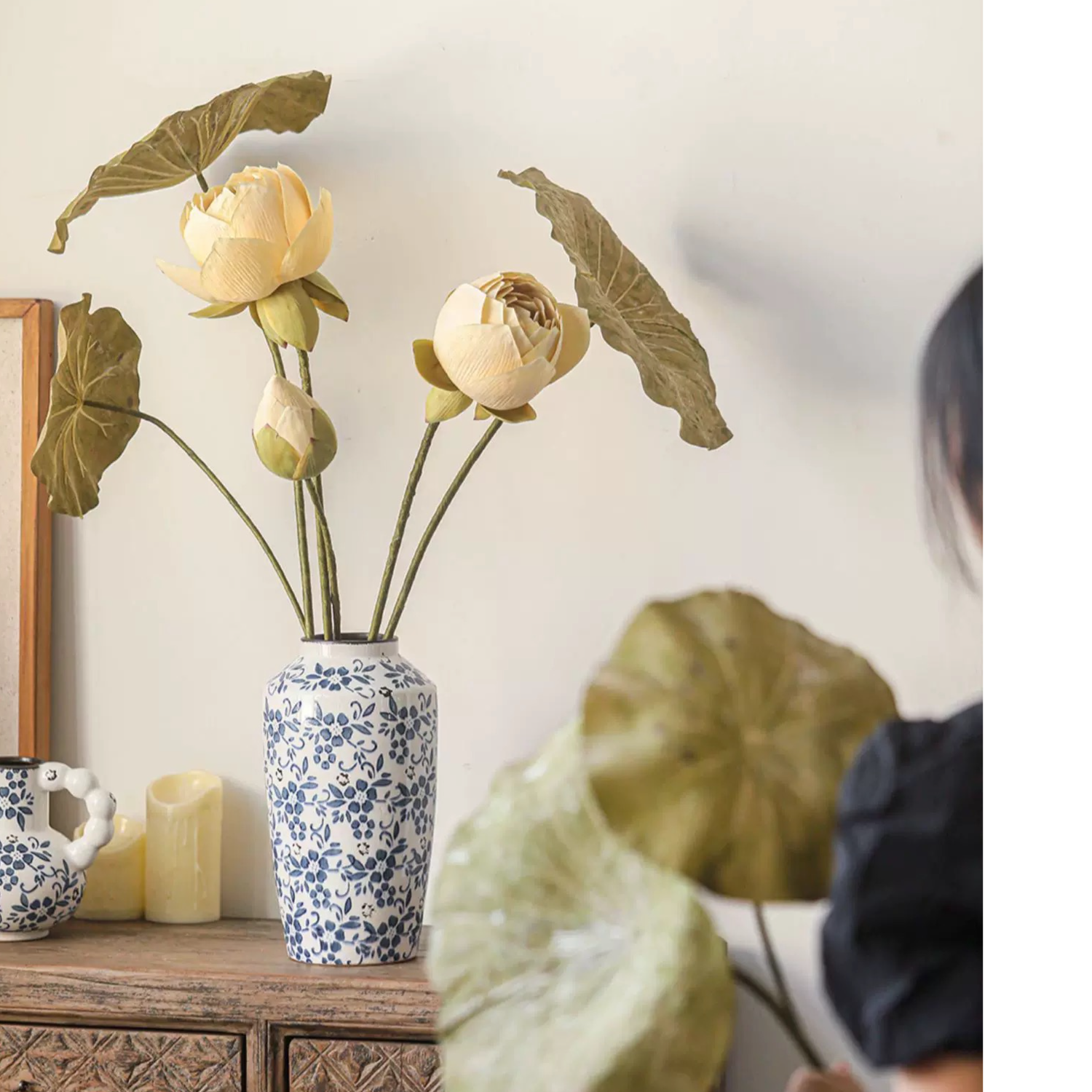 Rustic Reach - Wholesale Artificial Flowers - Artificial Rustic Lotus Stem7