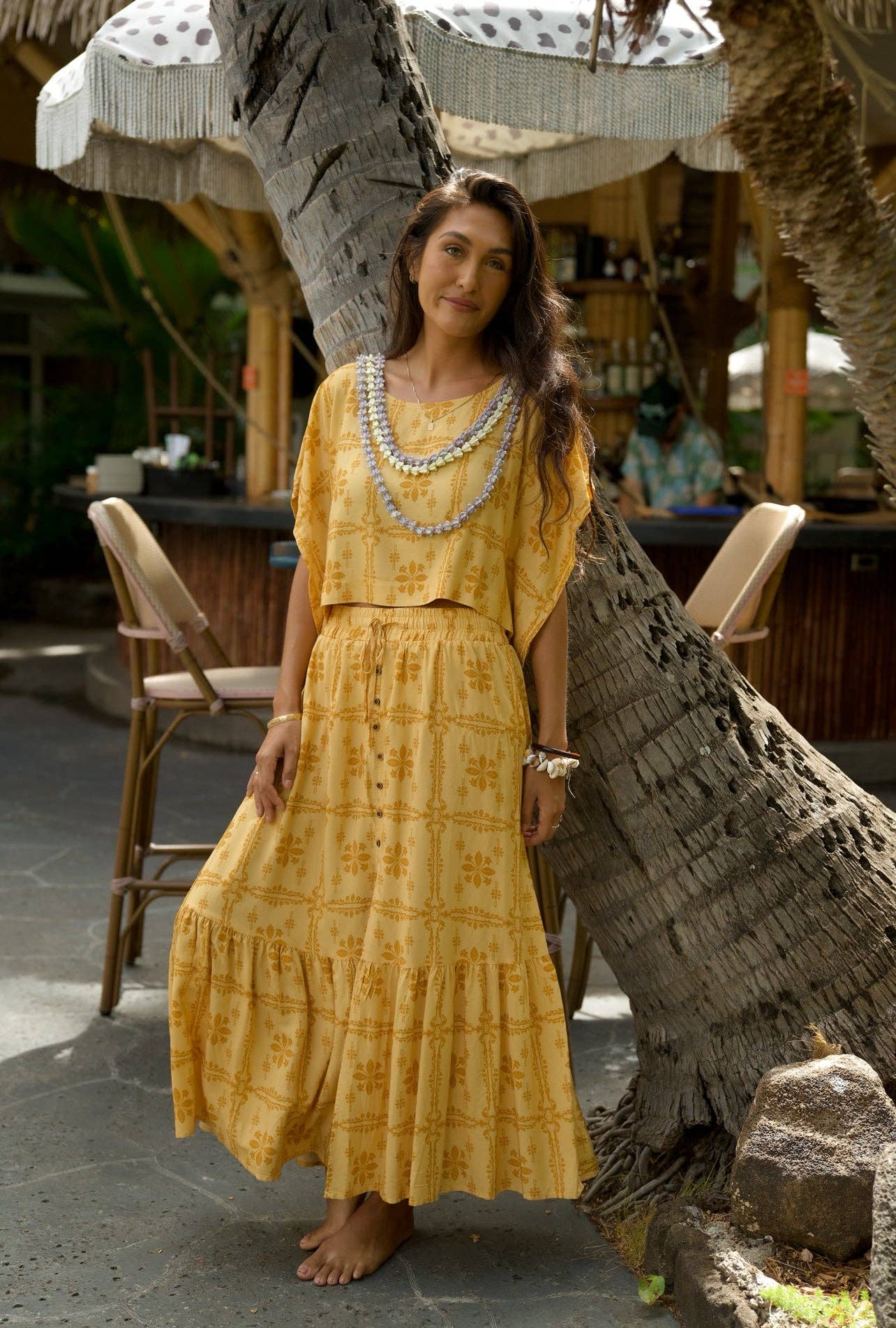 EHA Culture - Wholesale Blouse - Women's - Pua Kenikeni Glow Hina Blouse1