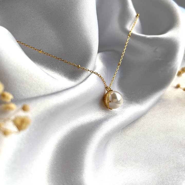 Collier BLU | Collier à une seule perle - Argent sterling 925 pour la vente par XIPAIA