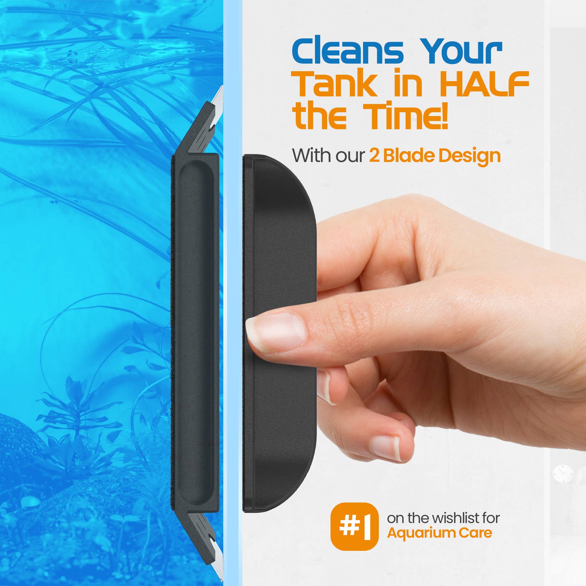 Flipper Aquarium Products - Wholesale Cleaning Cloth - Flipper Edge 2 in 1 Floating Magnetic Aquarium Algae Cleaner (MAX)5