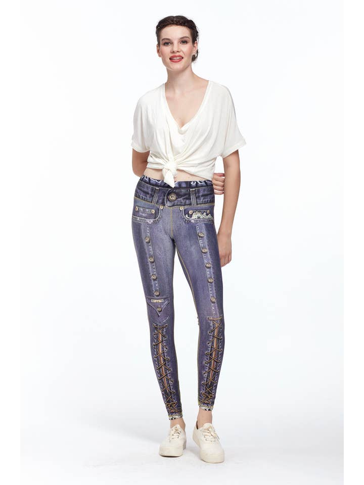 IPNG Design - Wholesale Fashion Leggings - Women's - Denim Print Leggings Sezar - Basic12