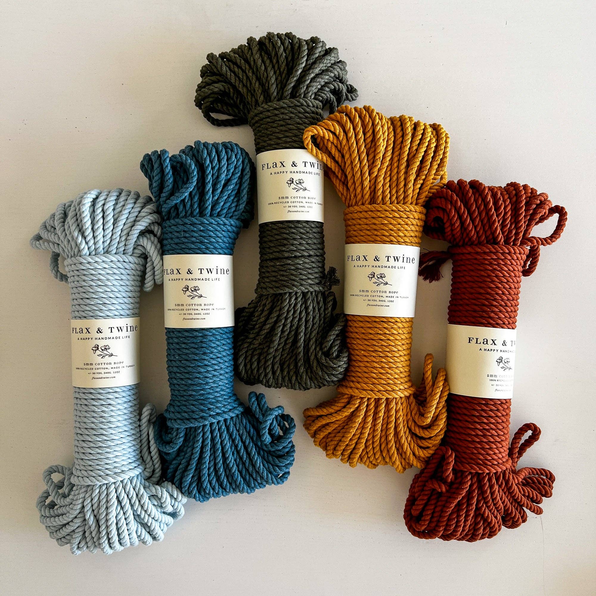 Flax & Twine - Wholesale Yarn - Flax & Twine 5mm Brenn Twisted Cotton Rope3