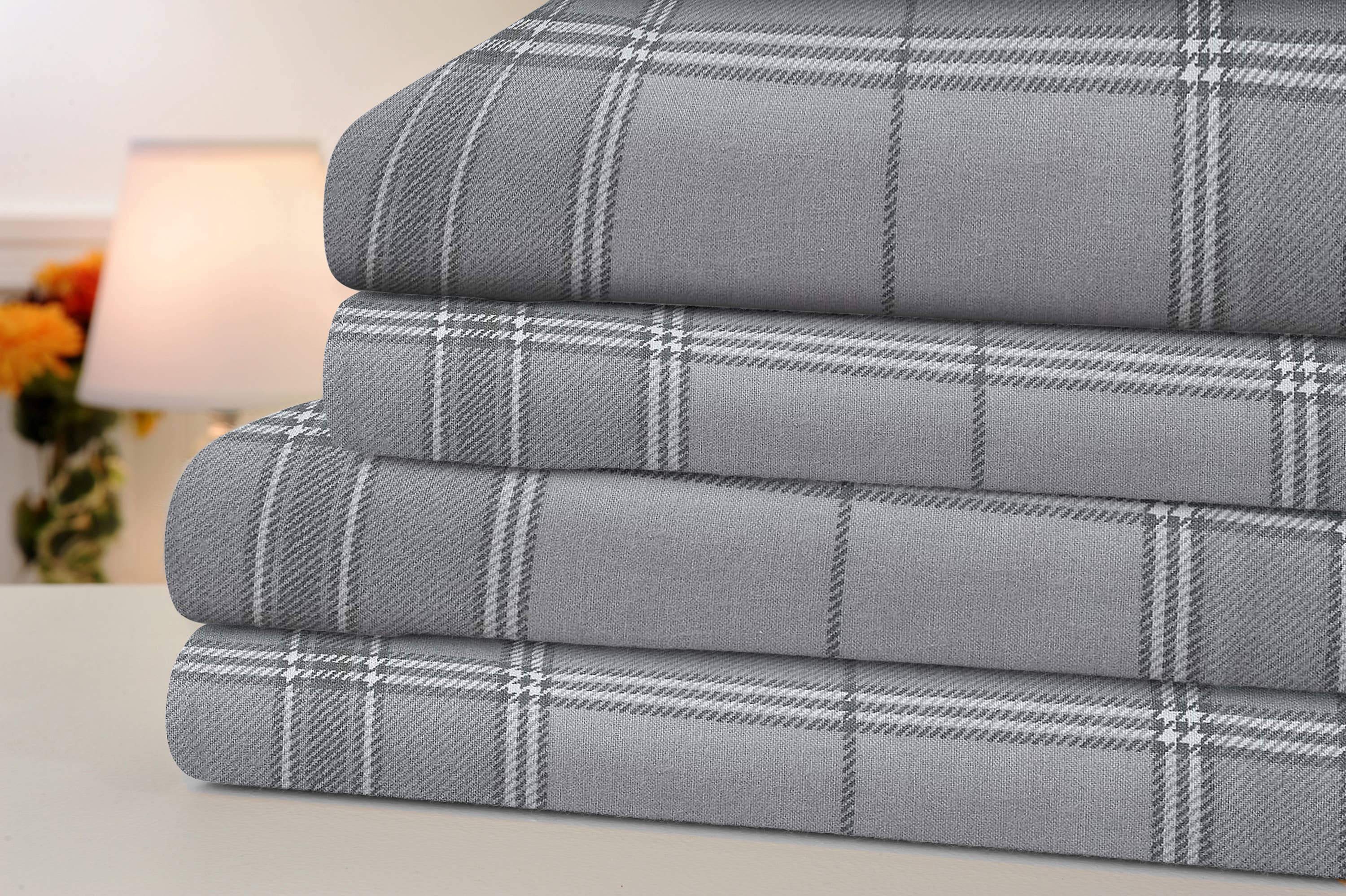 Bed Bath Fashions - Wholesale Sheet Set - Bibb Home Printed Flannel 4 Piece Sheet Set5