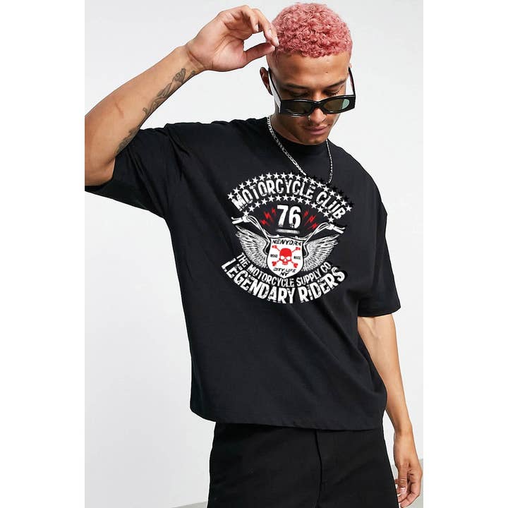 MOTORCYKEL CLUB VINTAGE GRAFISK TEE för wholesale av Nobrand