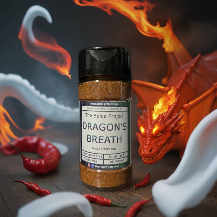 Spice Project - Vente Mélanges d'épices séchées - Dragon's Breath BBQ - Rub Fumé au Piment Fantôme pour Grillades