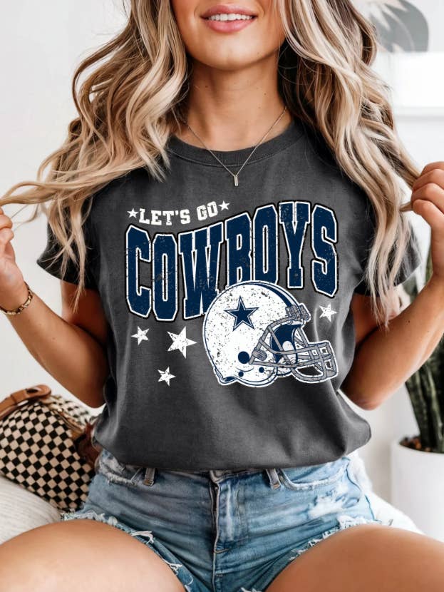 LET'S GO COWBOYS TEE (PEPPER CC) for wholesale by Southern Babe Wholesale