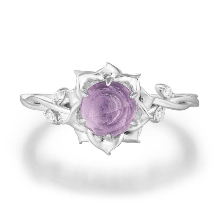Moonflower Amethyst Ring for wholesale by Azura Jewelry