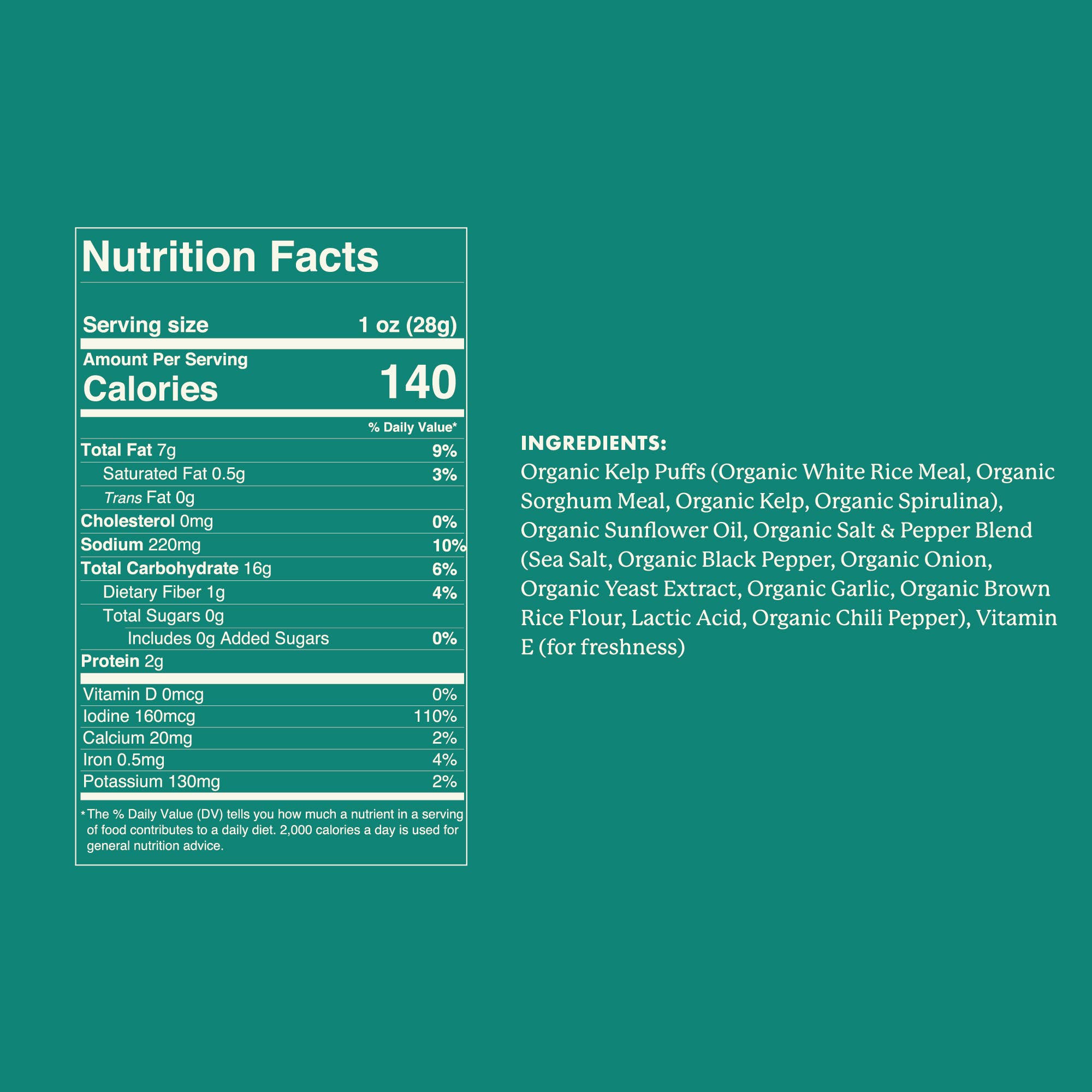 Seacharrones – wholesale Puffed snack – Seacharrones Kelp Snack - Salt & Pepper1