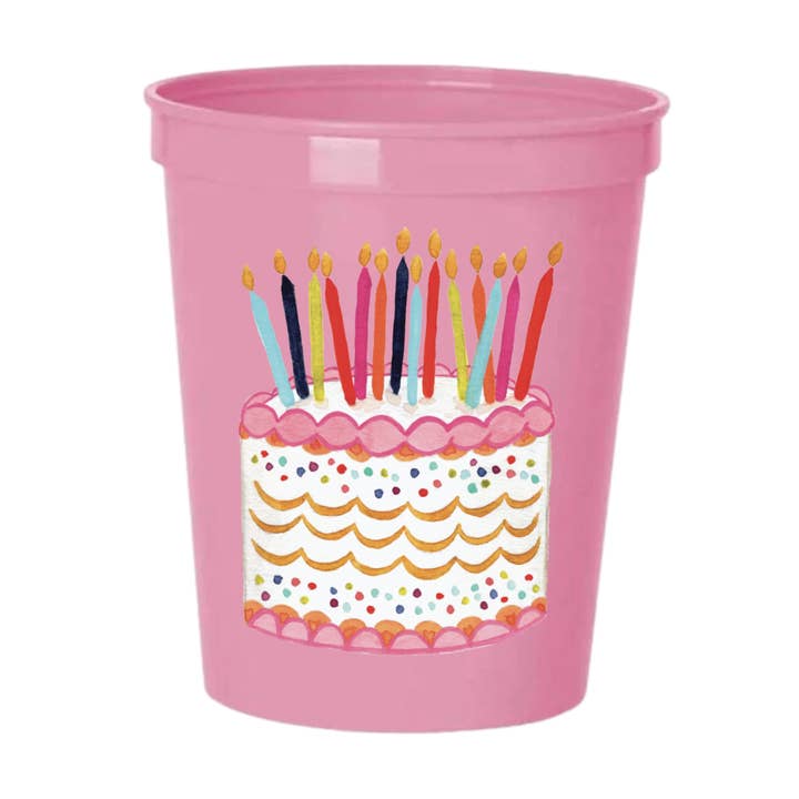 Tarta de cumpleaños Pink Stadium Cups - Cumpleaños para venta al por mayor de Sip Hip Hooray