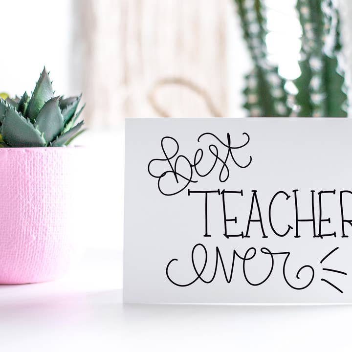 Best Teacher Ever note card for wholesale by Cheery & Chic™
