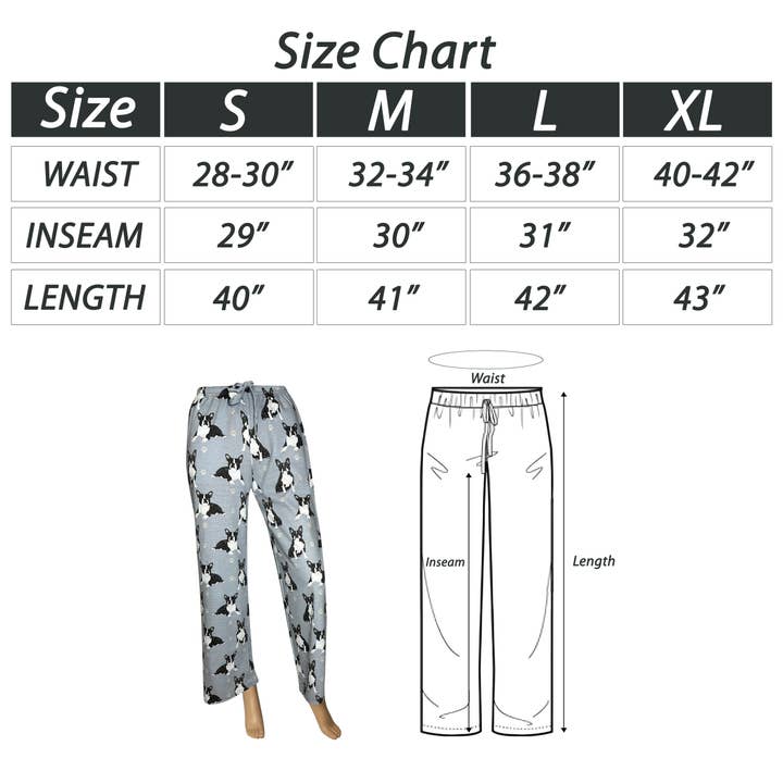 E&S Pets - Wholesale Sleepwear Bottom - Women's - Boston Terrier Pajama Bottoms - Pet Lover Pajama Pants