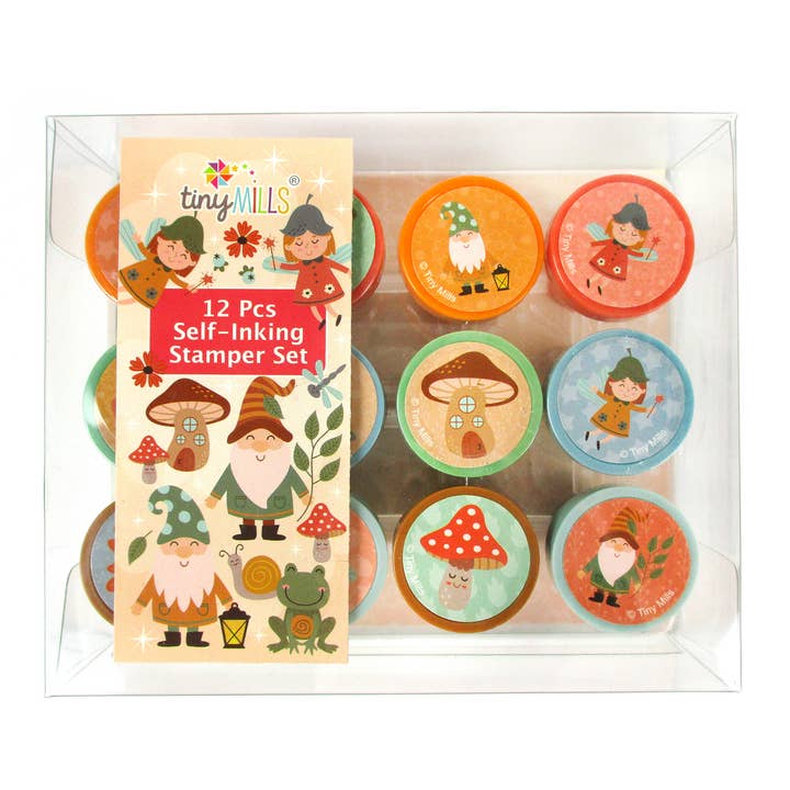 Tiny Mills - Wholesale Rubber/Decorative Stamp - Kids & Baby - Garden Gnomes Fairies Stamp Kit for Kids