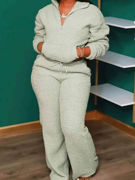 Fashion Combination - Wholesale Top & Skirt Set - Women's - polar fleece jacket top and pants set4