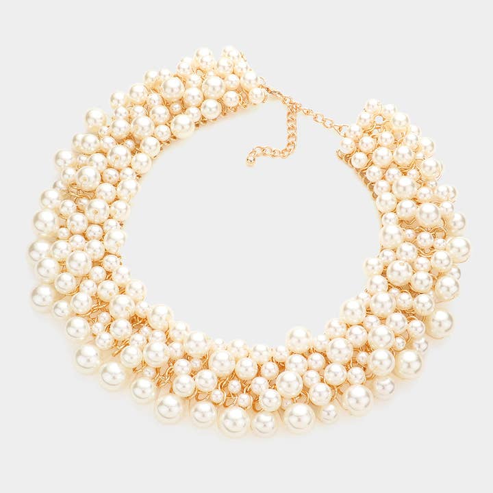 Sensibling Corp. - Wholesale Jewelry Set - Pearl Cluster Collar Necklace1
